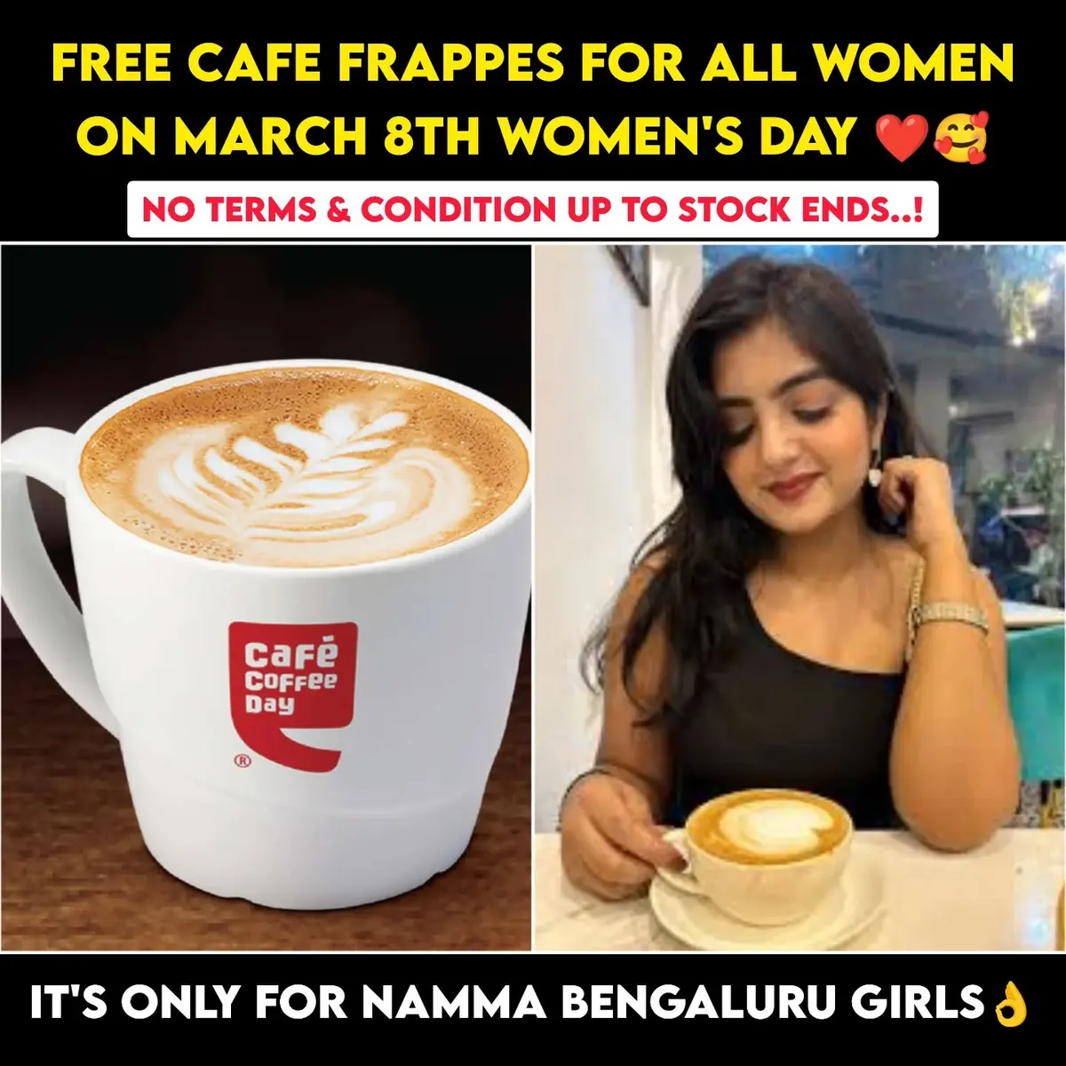 Women’s Day Cafe Frappe offer